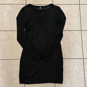 Women's Black Net Long Sleeve‎ Bodycon Mini Dress Size M/L Punk Goth Cocktail